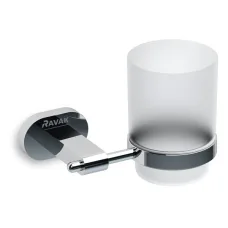 Держатель со стаканом для зубных щеток Ravak Chrome CR 210.00 хром матовое стекло X07P188