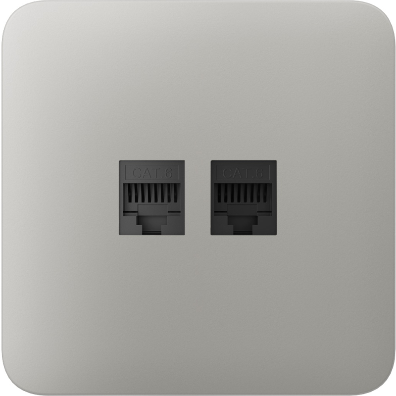 Передняя панель для встроенной розетки Ajax SoloCover (LAN) Oyster (126193.317.OY) фото 1