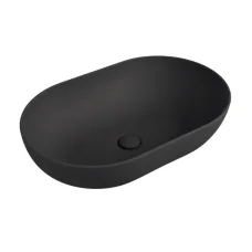 Pro B Раковина овальна на стільницю, з переливом, 520х390 мм, BLACK MATT