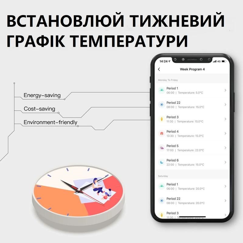 Wi-Fi Терморегулятор Heat Plus BHT-6000 S Серый фото 7