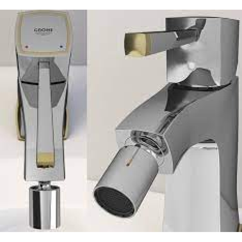 Смеситель для биде с донным клапаном Grohe Grandera M-Size, хром/золото (23315IG0) фото 2