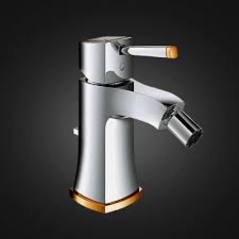 Смеситель для биде с донным клапаном Grohe Grandera M-Size, хром/золото (23315IG0) фото 3