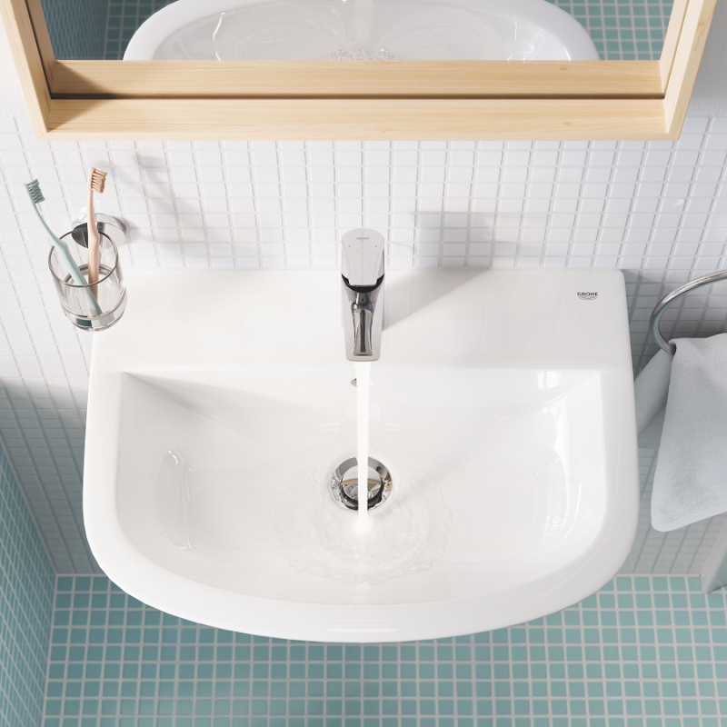 Смеситель для раковины Grohe BauEdge New, S-Size г/п, с донным клапаном, хром (23328001) фото 3
