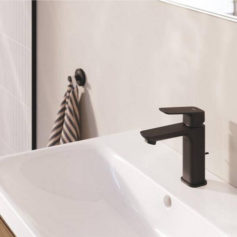 Смеситель для раковины с донным клапаном Grohe Cubeo S-Size, черный матовый (1016942430) фото 6