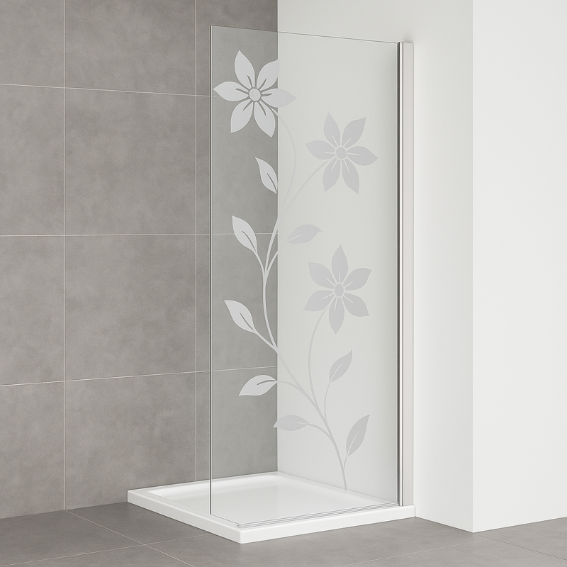 Studio Paris Бічна стінка 800мм Хром Floral фото 1
