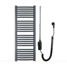 Retto Полотенцесушарка електрична 540х1436 мм, графіт + тен Hots 600W, чорний глянцевий RETE-50/140C12 + Hots06C2