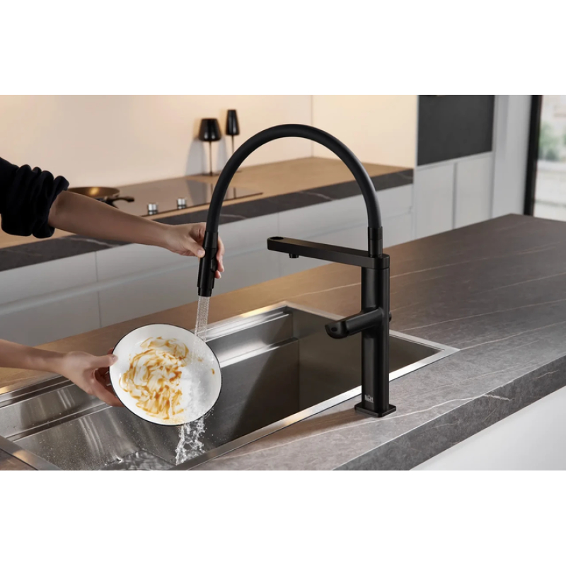 Змішувач одноважільний для мийки Grohe Essence C-вилив, чорний (30503KF0) фото 3