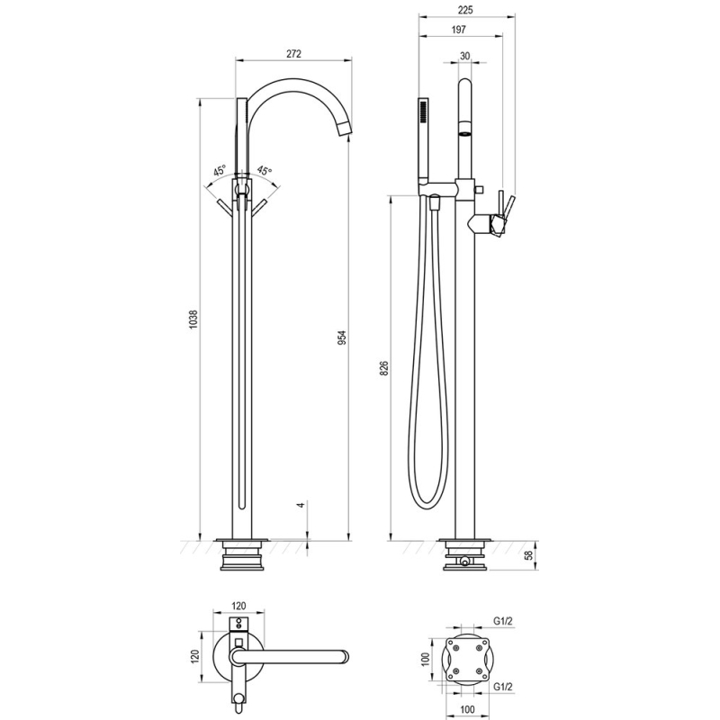 Змішувач для ванни Ravak Espirit, Graphite Brushed (X070502) фото 3