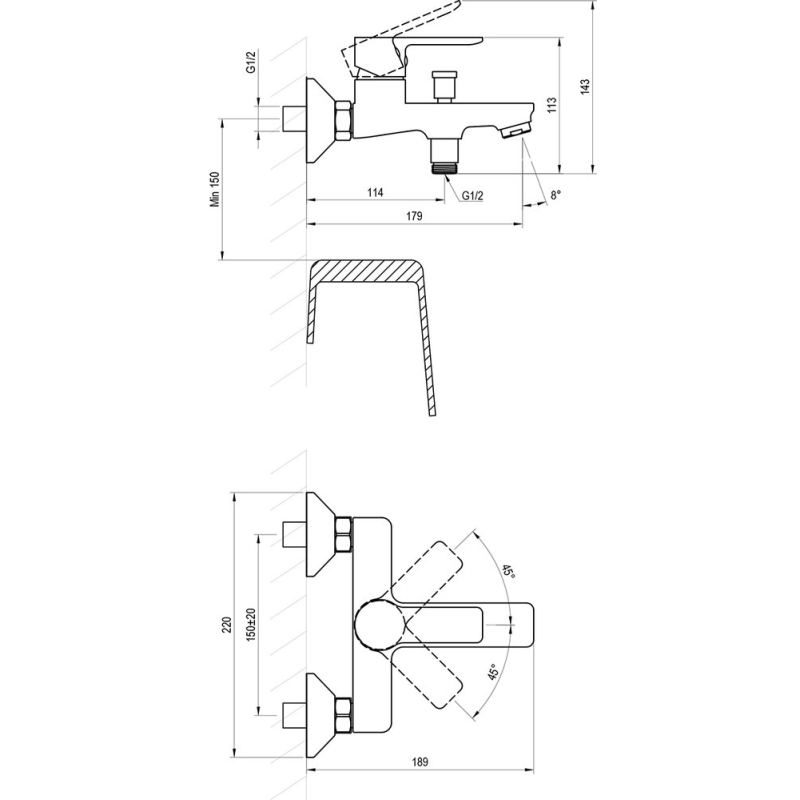 Смеситель для ванны Ravak SL 022.00, хром X070485 фото 3