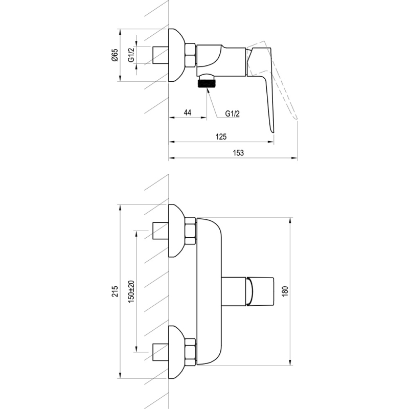 Смеситель для душа Ravak Classic CL 032.00/150 150 мм X070084 фото 3