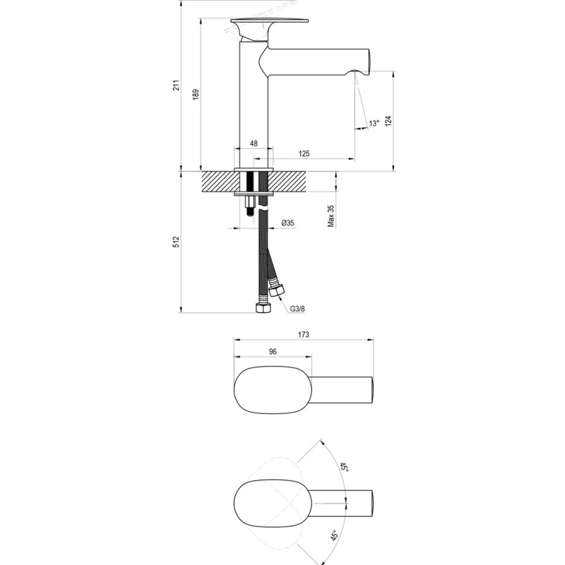 Смеситель для умывальника Ravak SPRING 190 мм, белый матовый (X070565) фото 5