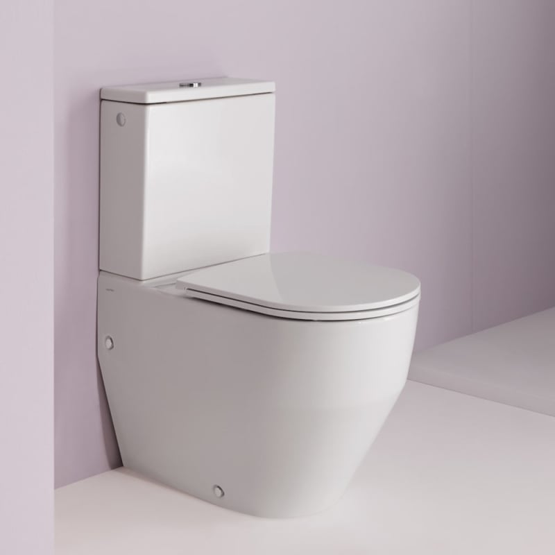 Pro Унитаз напольный 650*375*835 мм, безобедочный, с бачком, с сиденьем Soft-Close Slim, белый (ФН) H825962H829953 фото 1