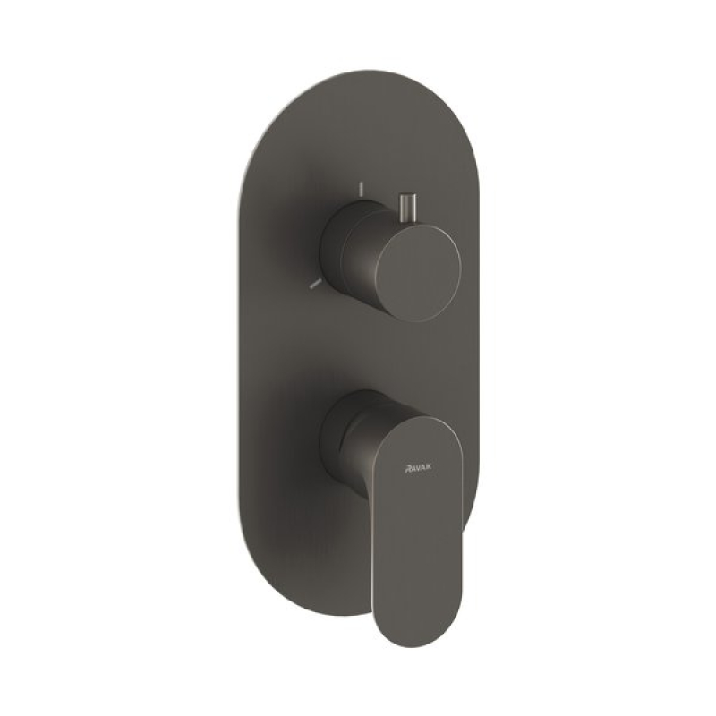 Смеситель скрытого монтажа трехходовой Ravak EL 068.20GB.O3.RB07F Graphite Brushed X070334 фото 1