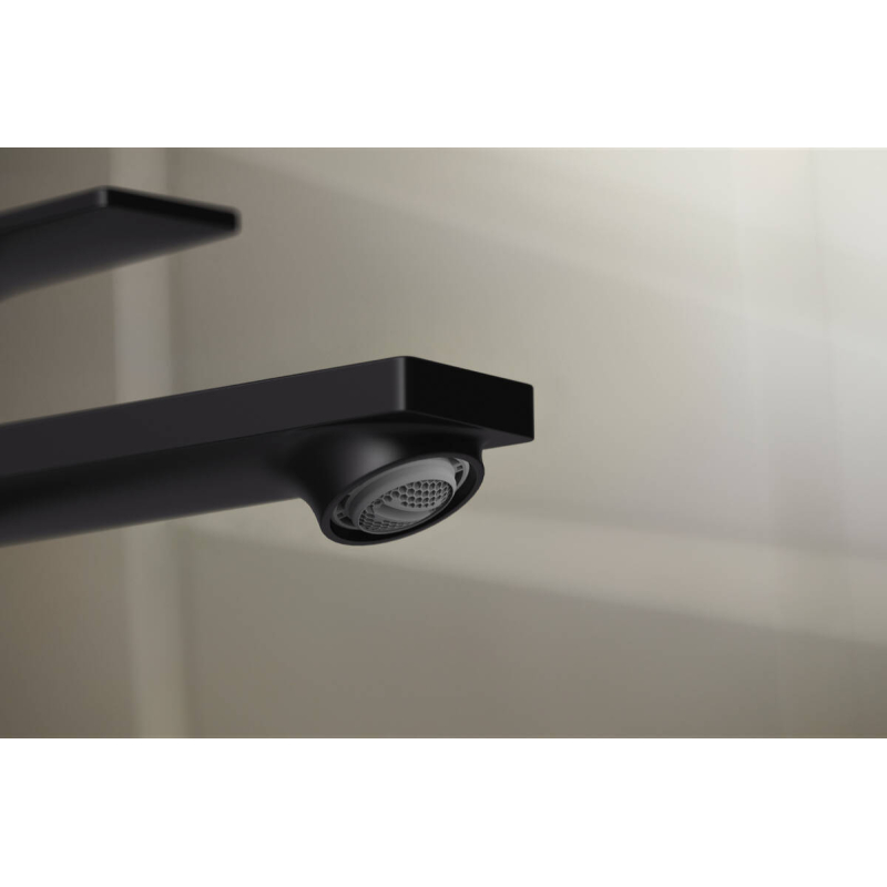 72591670 Rebris E 240 Смеситель для раковины 303 мм, с донным клапаном, EcoSmart+, черный мато фото 2