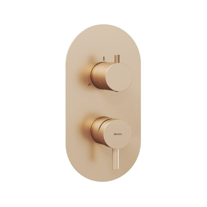 Змішувач прихованого монтажу триходовий Ravak Espirit Gold Brushed X070607 фото 1