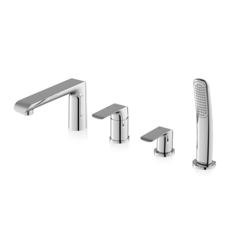 Смеситель для ванны Ravak Flat FL 026.00 с четырьмя отверстиями для ванны, хром X070120 фото 1