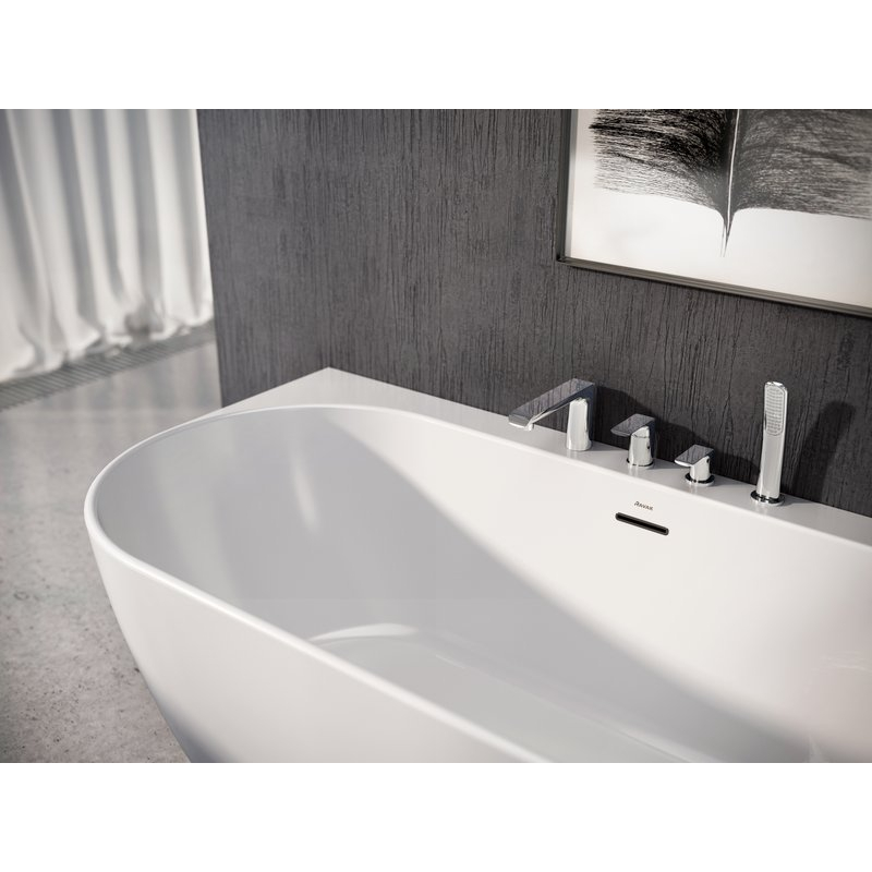 Смеситель для ванны Ravak Flat FL 026.00 с четырьмя отверстиями для ванны, хром X070120 фото 2