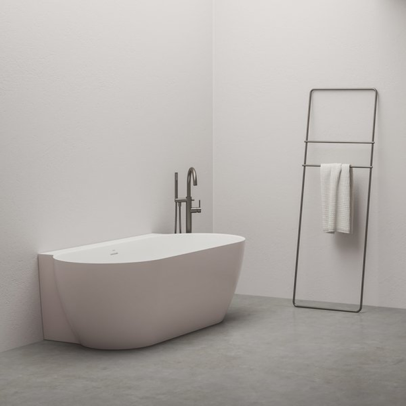 Ванна Ravak Freedom Wall II Tec 170x87 отдельно стоящая Alabaster Pink/белая, крышка слива белая фото 2