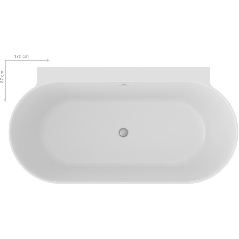 Ванна Ravak Freedom Wall II Tec 170x87 отдельно стоящая белая крышка слива хром фото 4