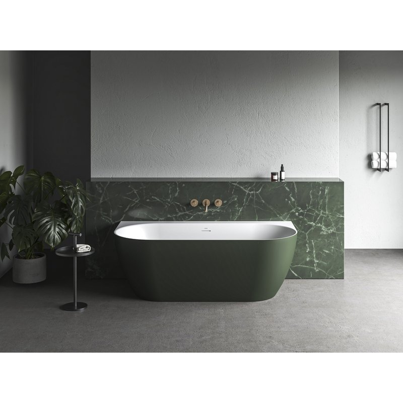 Ванна Ravak Freedom Wall Tec 170x87 отдельно стоящая серо-зеленая белая крышка слива белая фото 2