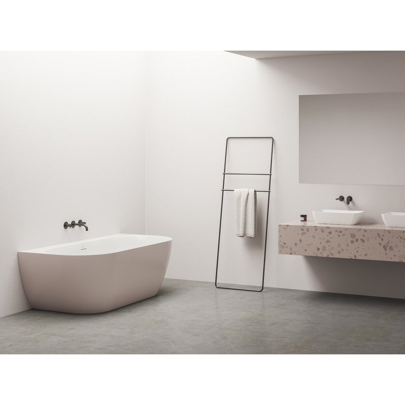 Ванна Ravak Freedom Wall Tec 170x87 отдельно стоящая Alabaster Pink белая, крышка слива белая фото 2