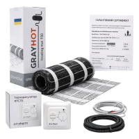 Нагревательный мат под плитку Grayhot 0.6 м² + механический терморегулятор RTC 70