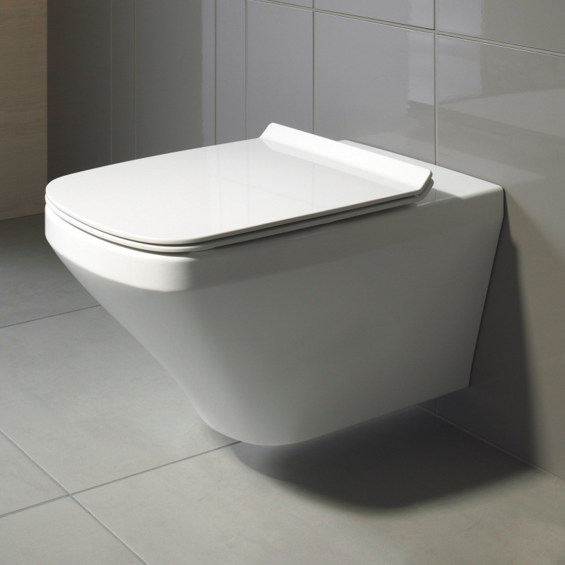 DuraStyle Унитаз подвесной безобедочный, с сиденьем Soft Close, белый, покрытие WonderGliss фото 6