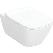 Smyle Square Унитаз подвесной воронковидный, закрытая форма, Rimfree, с сиденьем Soft-Close, белый