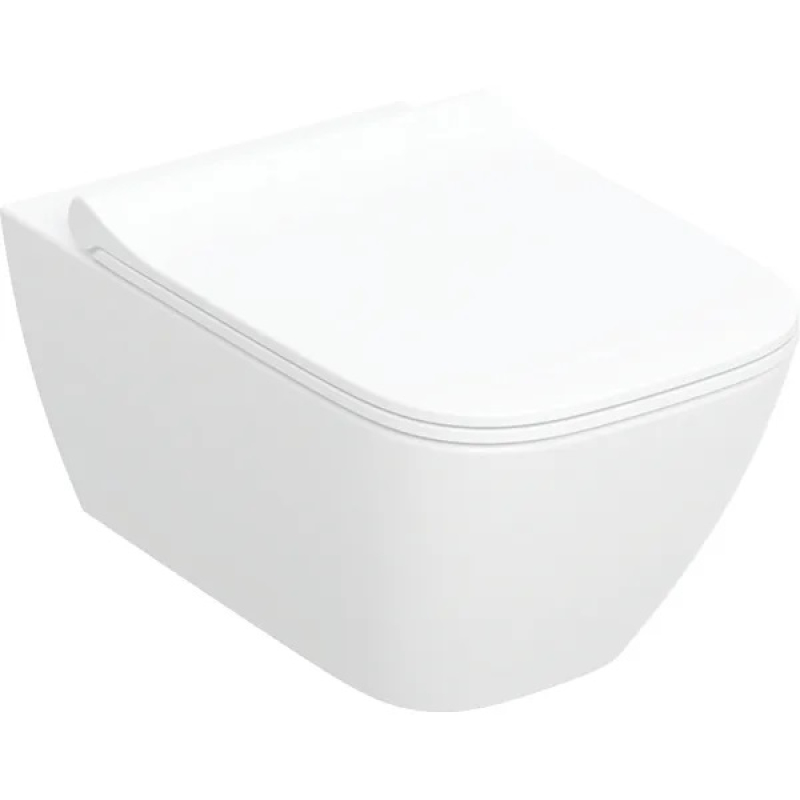 Smyle Square Унитаз подвесной воронковидный, закрытая форма, Rimfree, с сиденьем Soft-Close, белый фото 1