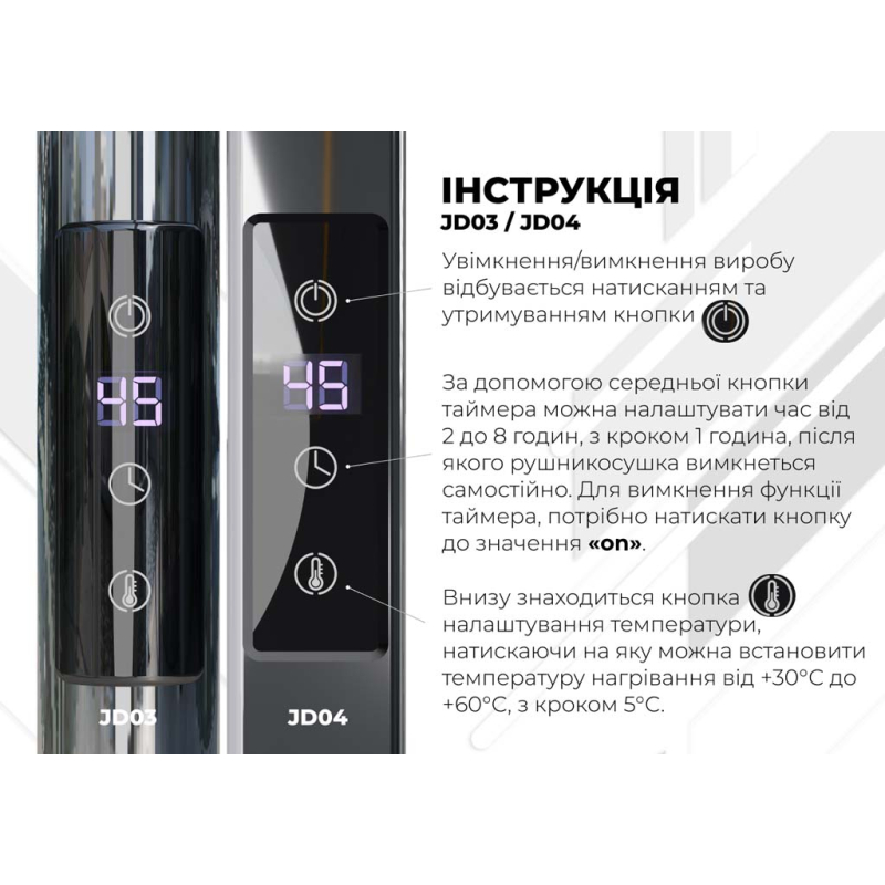 Полотенцесушитель электрический Классик П4 400х600 Deffi нержавеющая сталь (Черный, JD03, Правое подключение) фото 1