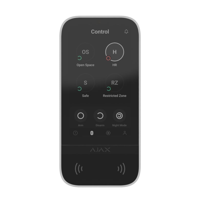 Беспроводная клавиатура с сенсорным экраном Ajax KeyPad TouchScreen White фото 1