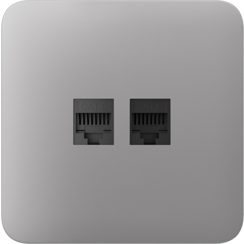 Передняя панель для встроенной розетки Ajax SoloCover (LAN) Fog (126192.317.FG) фото 1