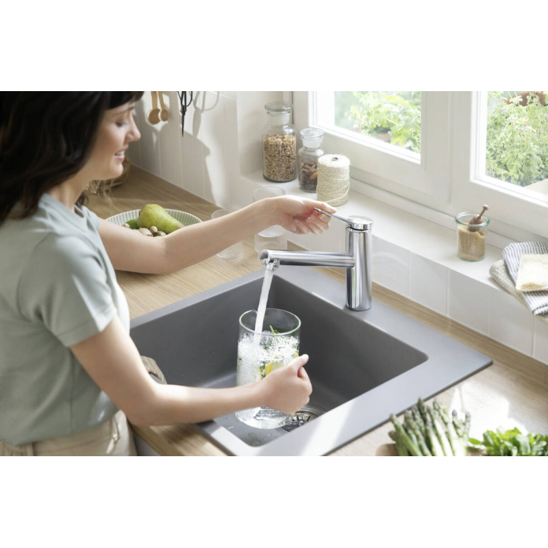 Zesis M33 150 1jet EcoSmart Змішувач кухонний, хром фото 5