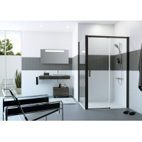 Classics 2 EasyEntry Односекционная раздвижная дверь с неподвижным сегментом, 1000*2000 мм, прозрачная, Black C25601.123.321