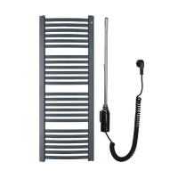 Retto Полотенцесушарка електрична 540х1436 мм, графіт + тен Hots 600W, чорний глянцевий Ret-50/140C12 + Hots06C2