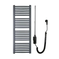 Retto Полотенцесушитель электрический 540х1436 мм, графит + тен Hots 600W, черный глянцевый Ret-50/140C12 + Hots06C2