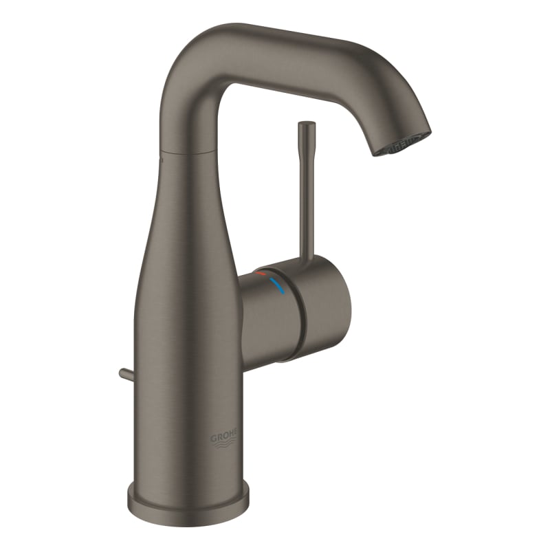 Смеситель для раковины Grohe Essence M-Size 193 мм, с донным клапаном, темный графит матовый (24173AL1) фото 1