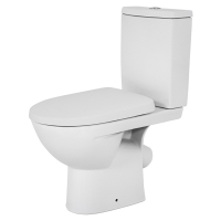 Унитаз-компакт STATUS кос, 3/6, ниж.под.+сиденья дюропласт, пов.пад, Click2Clean (RUS)