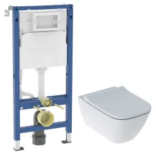 Ком-т (инсталл.с-ма DUOFIX 2в1 458.103.00.2 +чаша SMYLE SQUARE Rimfree,прям+ сиденье дюр.пов.пад,Click2Clean