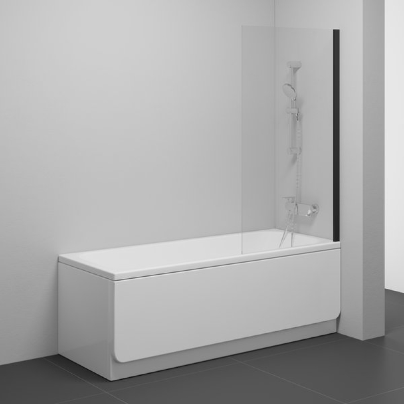 Шторка для ванни Ravak NVS1-80 чорна Transparent 7O840300Z1 фото 1