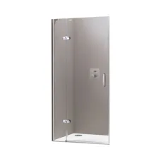 Aura elegance Распашные двери 100, хром, Стекло Sand Plus Anti-Plaque, левая