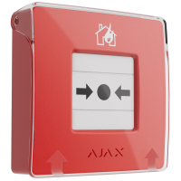 Беспроводная настенная кнопка для активации пожарной тревоги вручную Ajax ManualCallPoint (Red)Jeweller (Для жилых объектов)