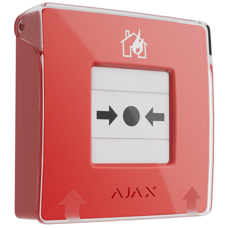 Беспроводная настенная кнопка для активации пожарной тревоги вручную Ajax ManualCallPoint (Red)Jeweller (Для жилых объектов) фото 1