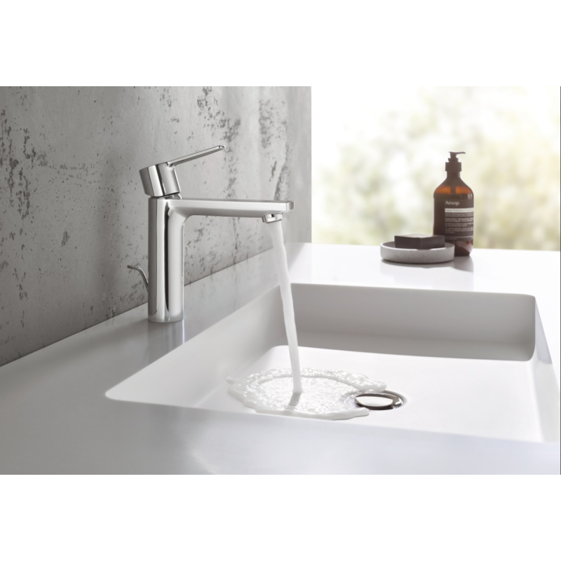 Змішувач одноважільний для раковини Grohe Lineare New S-Size 180 мм, з донним клапаном, хром (32114001) фото 2