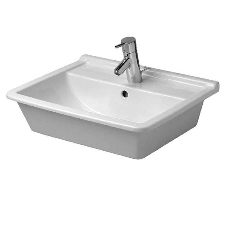 Starck 3 Раковина прямоугольная, встроенная в столешницу, с переливом, 560*465 мм, белый фото 2