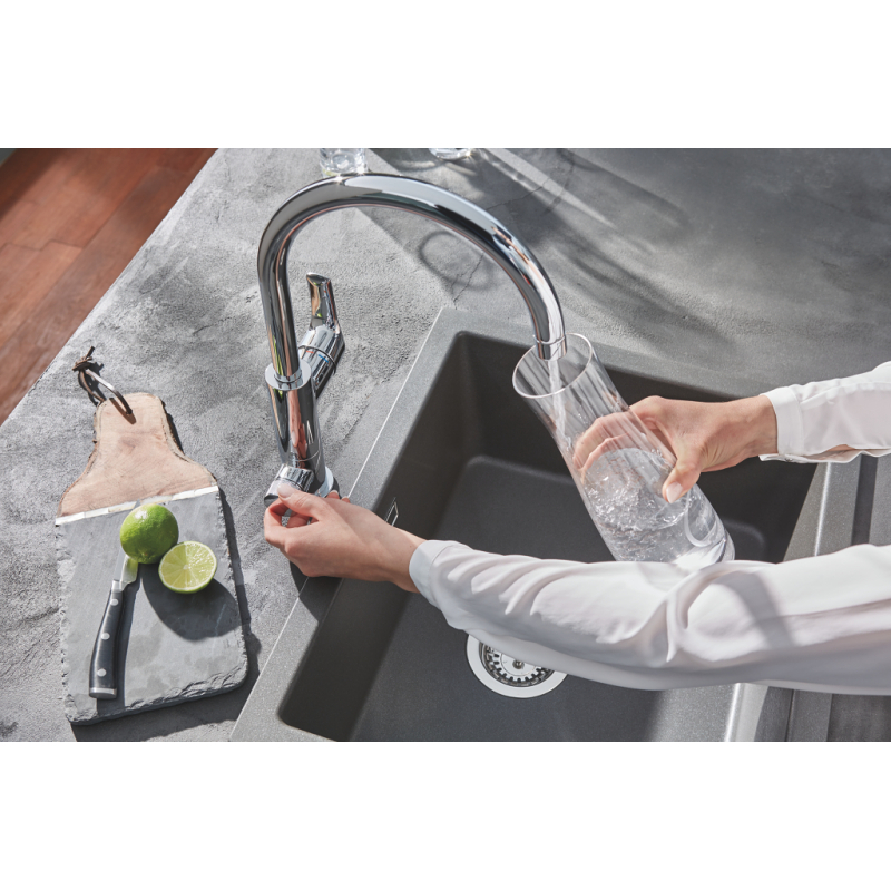 Смеситель кухонный с функцией очистки водопроводной воды Grohe Blue Pure Eurosmart, хром (31722000) фото 3