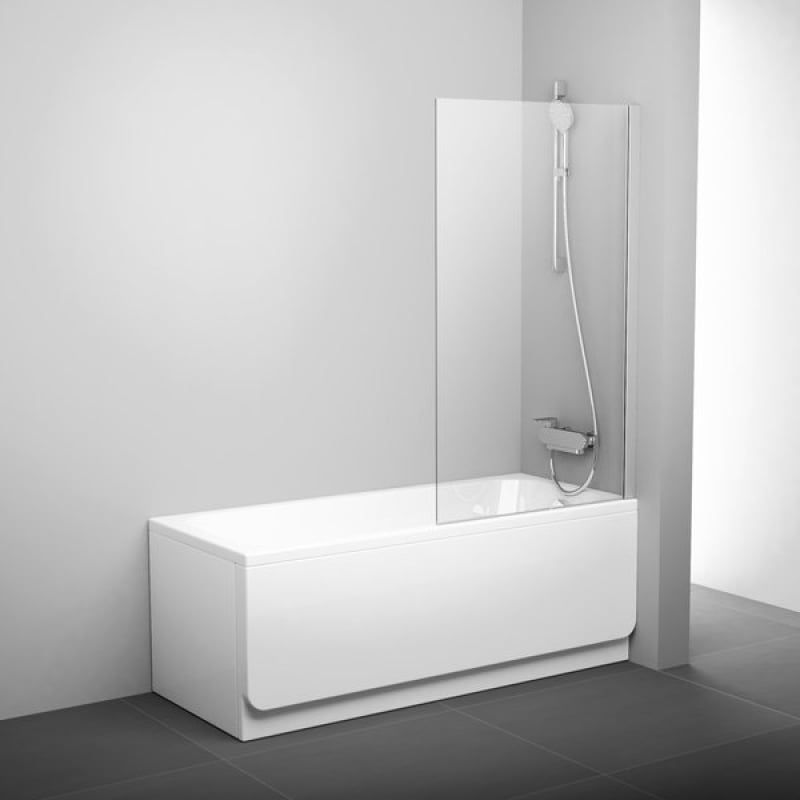 Шторка для ванни Ravak PVS1-80 чорна Transparent 79840300Z1 фото 1