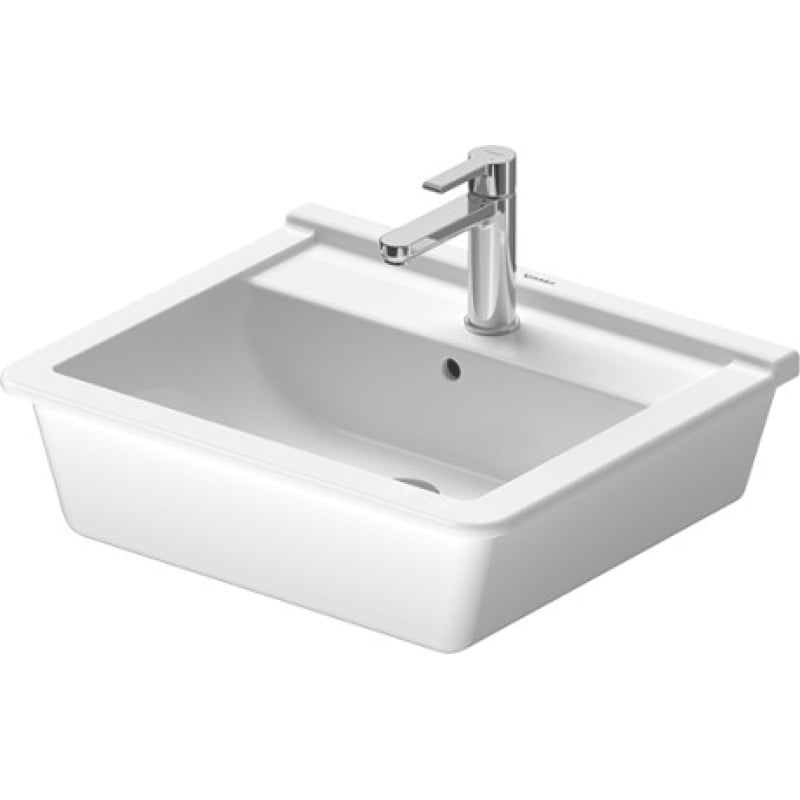 Starck 3 Раковина прямоугольная, встроенная в столешницу, с переливом, 560*465 мм, белый фото 1