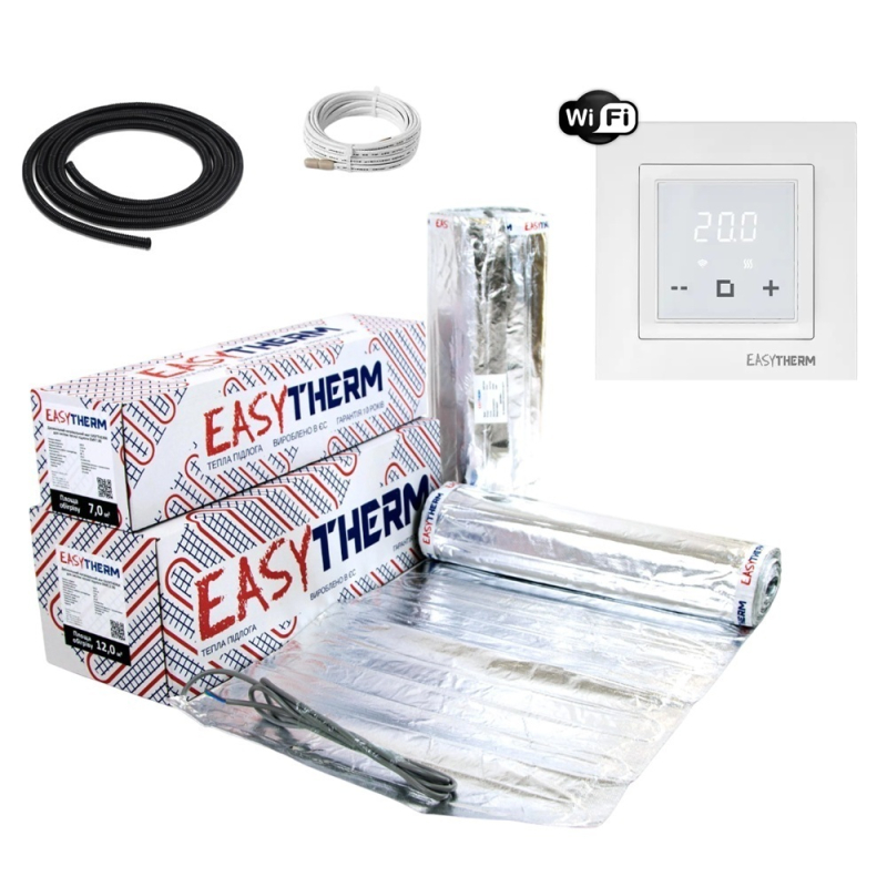 Алюминиевый мат под ламинат Easytherm 1 м² + Wi-Fi терморегулятор Easytherm ET40 фото 1