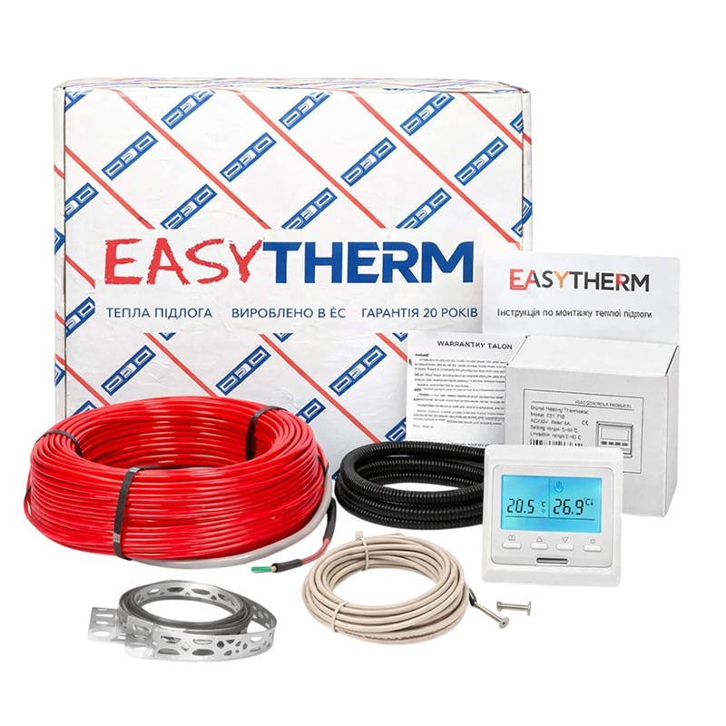 Нагрівальний кабель Easytherm EC - 11 м, 198 Вт + програмований терморегулятор E51.716 фото 1